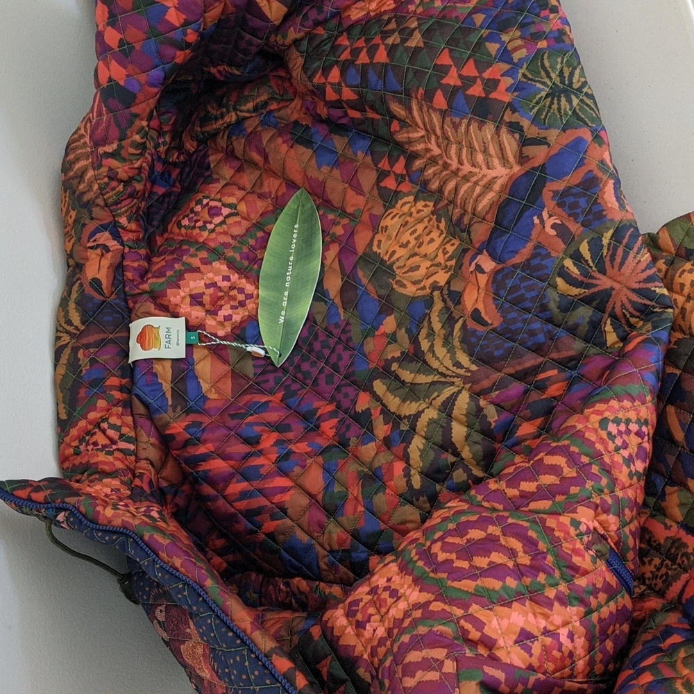 Farm Rio Mixed Patchwork Midi Puffer - Picture 8 of 12